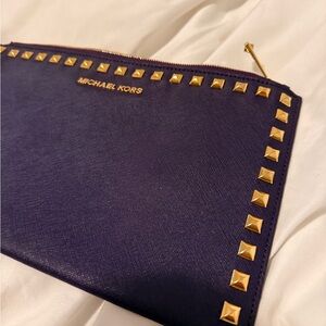 Michael Kors Violet Pouch with Gold Accents